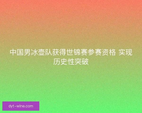 中国男冰壶队获得世锦赛参赛资格 实现历史性突破